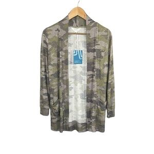 Market & Spruce Stitch Fix Heather Brushed Knit Pocket Cardigan Green Camo NWT